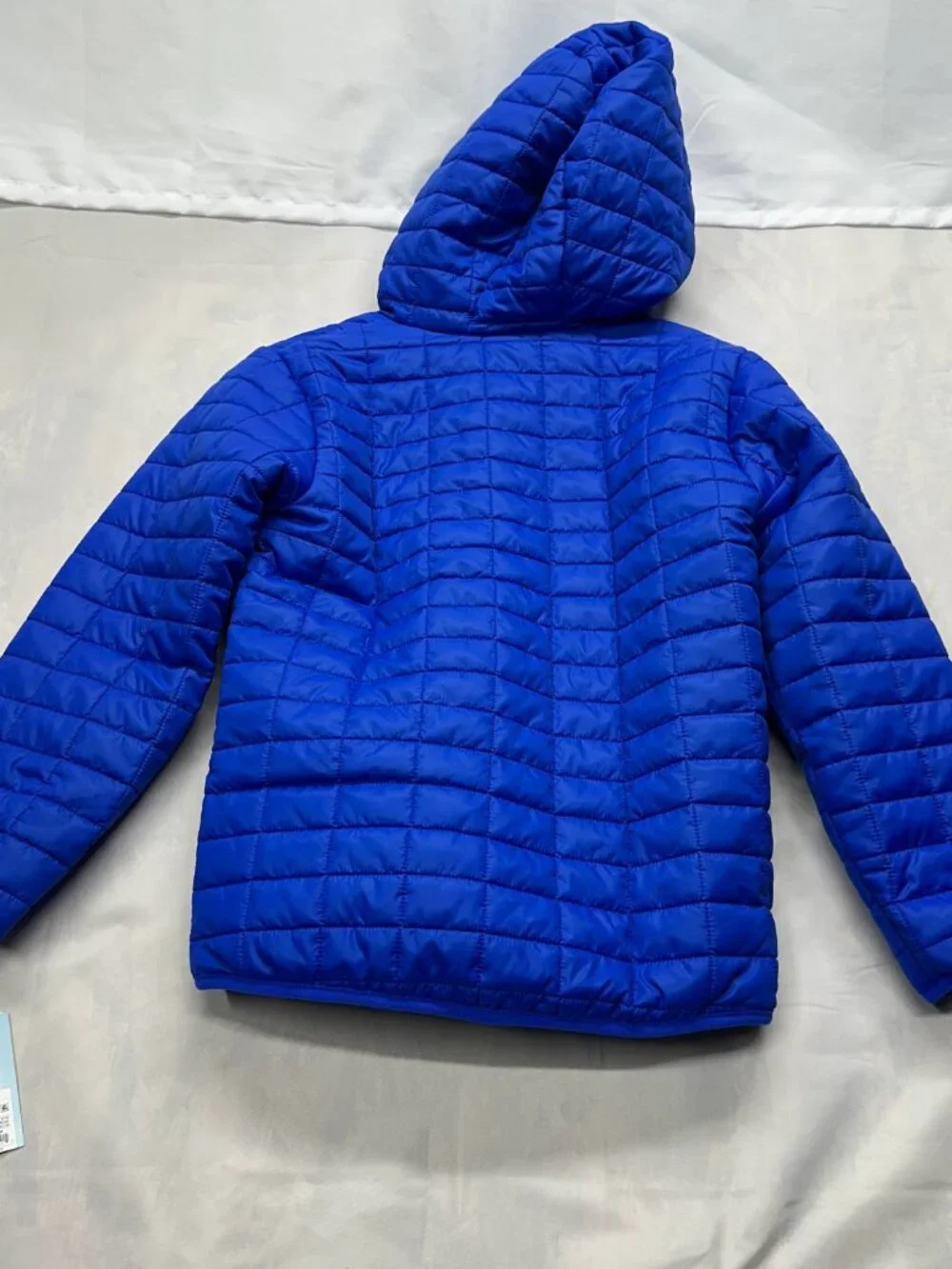 Cat & Jack Kids Large 10/12 Hooded Puffer Jacket Blue Fleece Lined Winter Coat N